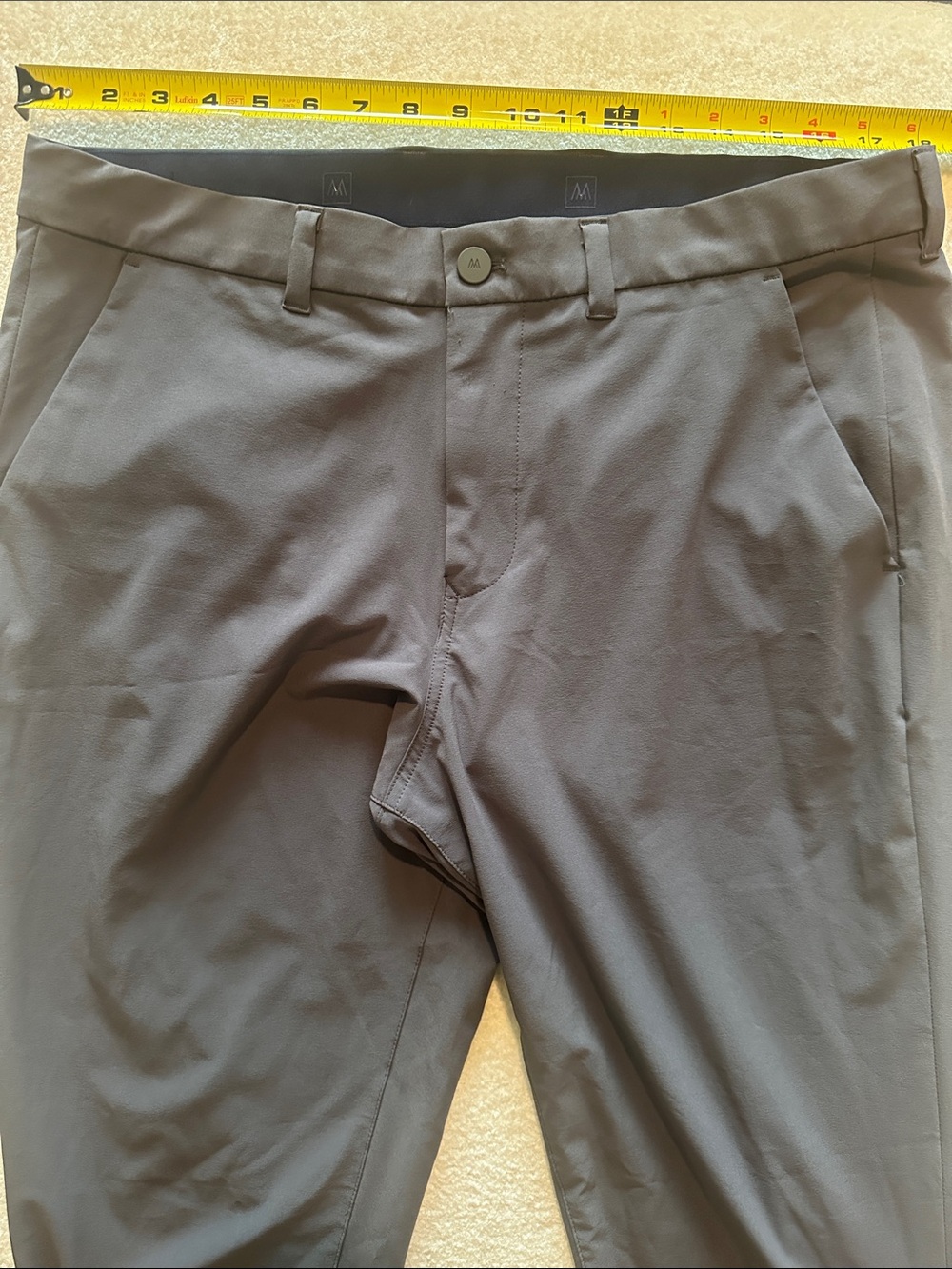 Mizzen+Main Men's Slim Chinos — Charcoal Gray